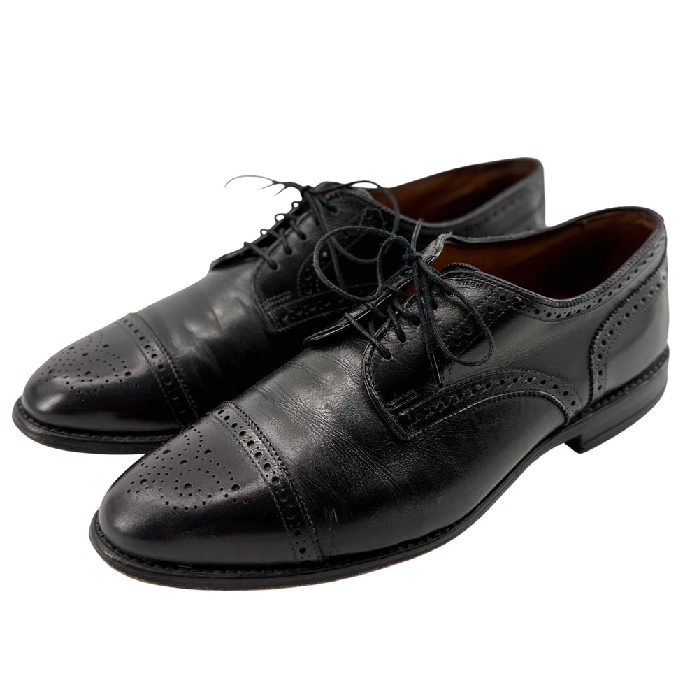 Allen Edmonds 10 D Sanford Derby Blucher Shoes Leather Brogue Cap Toe 5207 USA